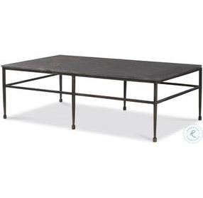 Orvieto Honed Graffito Marble And Bronze Cocktail Table