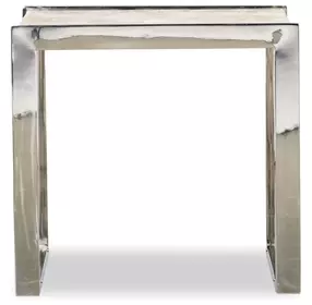 Grand Tour Furniture White and Silver Rectangular Quartz Top Samantha Lamp Table