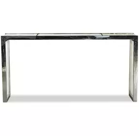 Grand Tour Furniture White and Silver Rectangular Quartz Top Samantha Console Table