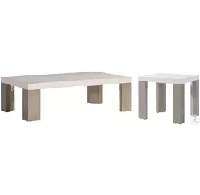 Lorenzo Vintage Cream And Flint Rectangular Occasional Table Set