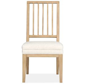 Kingsmere White Upholstered Slat Back Side Chair Set of 2