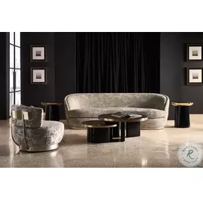 Umbra Piano Black And Whisper Of Gold Large Occasional Table Set