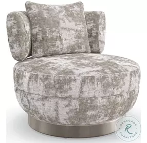 Celeste Whisper Of Gold And Charcoal Leaf Swivel Chair