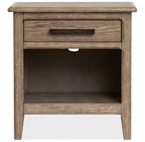 Claremont Smokey Taupe 1 Drawer Open Nightstand with USB Charging
