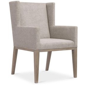 Linea Beige And Cerused Greige Upholstered Arm Chair Set of 2