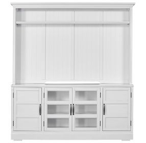 Shoreham Effortless White 76" TV Stand with Hutch