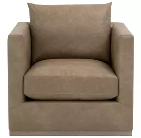 Siena Brown Plinth Base Swivel Club Chair