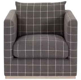 Siena Gray Plinth Base Swivel Club Chair