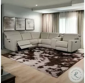 Skybridge Light Grey 6 Piece Power Reclining Sectional