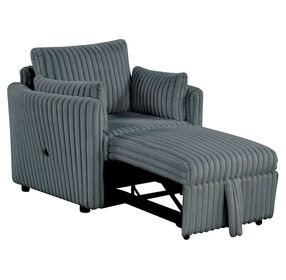 Denholme Dark Gray Sleeper Chair with Pull Out and USB Charging