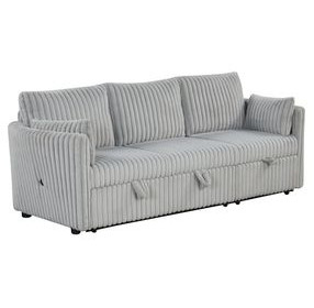 Denholme Gray Sleeper Sofa with Pull Out and USB Charging