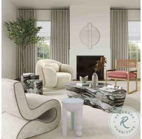 Slab Grey And Blush Faux Marble Occasional Table Set