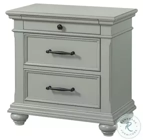 Brooks Slater Gray 3 Drawer Nightstand