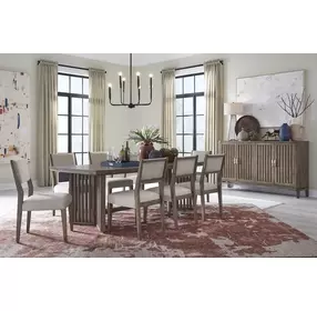 Kavanaugh Weathered Kona Brown Rectangular Trestle Dining Room Set