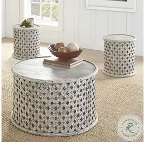 Samir Aged Alabaster Occasional Table Set