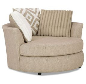 Loughlin Light Brown Upholstered Swivel Chair