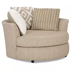 Loughlin Light Brown Upholstered Swivel Chair