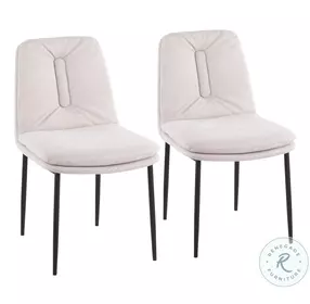 Smith Cream Fabric And Black Steel Dining Chair Set of 2