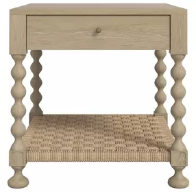 Haven Sun Oak Rectangular 1 Drawer End Table