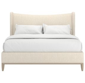 Edwin Cream Queen Upholstered Wing Shelter Bed