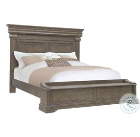 Madison Ridge Natural Bark King Panel Bed with Chest Footboard