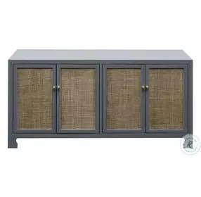 Sofia Grey Lacquer Cane Cabinet