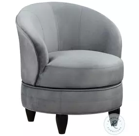 Sophia Gray Velvet Swivel Accent Chair