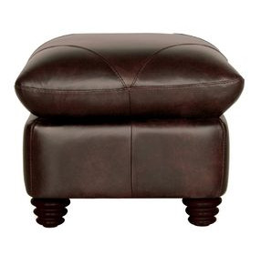 Brookstone Chocolate Leather Ottoman