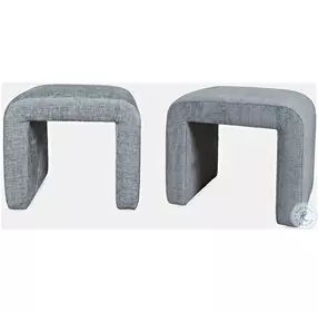 Sophia Blue Petite Upholstered Bench Set of 2