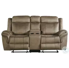 Tasso Sorrento Brown Reclining Console 76" Loveseat