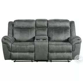 Tasso Sorrento Charcoal Reclining Console Loveseat
