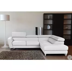 Sparta White Italian Leather RAF Sectional
