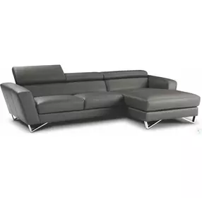 Sparta Mini Grey Italian Leather RAF Sectional