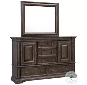 Ashford Cowboy Boots Brown 5 Drawer Dresser with Mirror