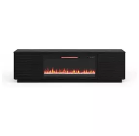 Stardust Black 89" TV Stand with Fireplace