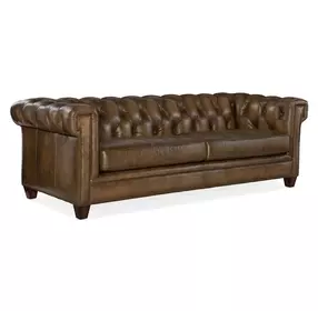 Chester Tianran Nature Leather Tufted Stationary 95" Sofa