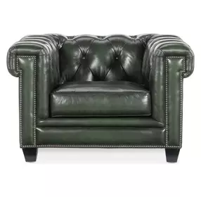 Beaufort Black Tufted Leather Chair