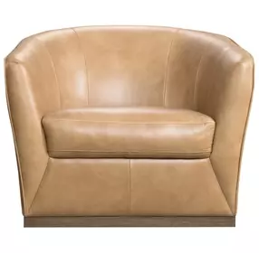 Beaumont Light Brown Upholstered Swivel Chair