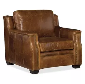 Yates Buckaroo Colt Leather Stationary Chair