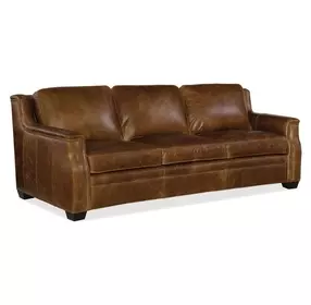 Yates Buckaroo Colt Leather Stationary 93" Sofa