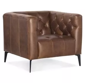 Nicolla Saddlebag Lodge Leather Stationary Chair