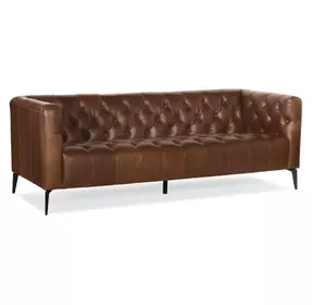 Nicolla Saddlebag Lodge Leather Stationary 84" Sofa