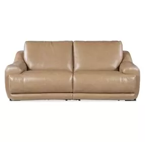 Wayward Latte Leather 92" Power Reclining Sofa with Power Headrest