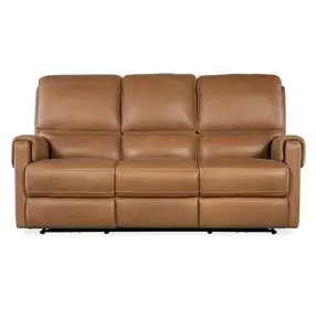 Somers Light Brown 79" Power Reclining Sofa with Power Headrest