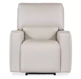 Miles Gray Leather Zero Gravity Power Recliner With Power Headrest