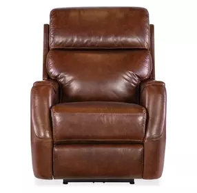 Harlan Brown Leather Zero Gravity Power Recliner With Power Headrest