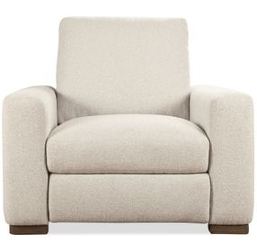 Optimus Beige Performance Fabric Power Recliner with USB Charging