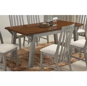 Staton Walnut and Gray 71" Rectangular Leg Dining Table