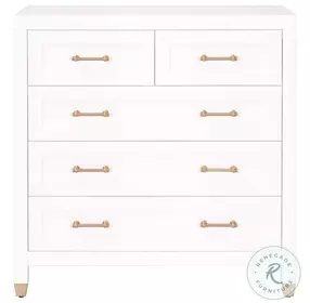 Stella Matte White 5 Drawer High Chest