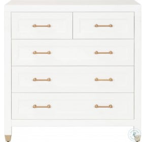 Stella Traditions Matte White 5 Drawer High Chest